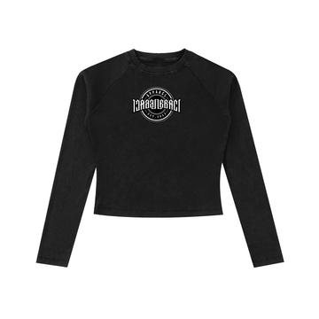 Dyed Washed Raglan Long Sleeve Slim T-Shirt