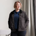 Embroidery Unisex Denim Sherpa Jacket