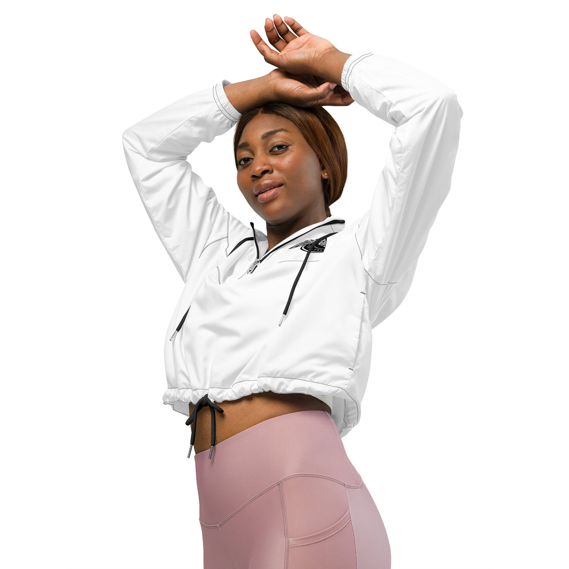 Embroidery Womes Cropped Windbreaker