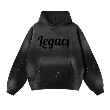 Vintage Washed Frayed Fleece Hoodie