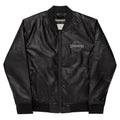 Embroidery Leather Bomber Jacket
