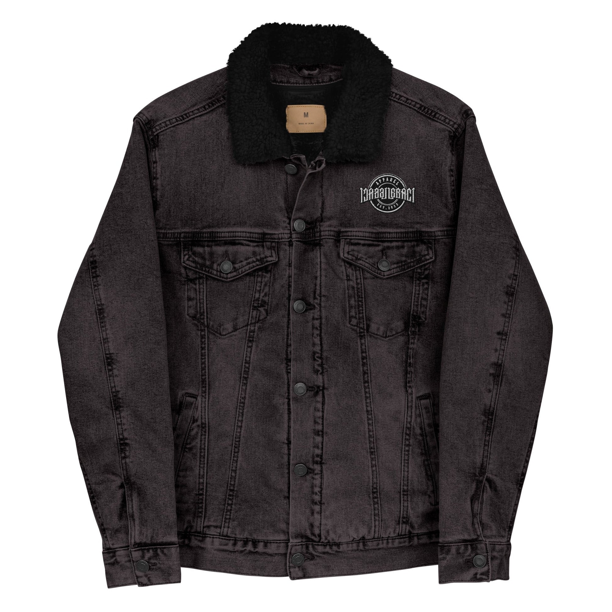 Embroidery Unisex Denim Sherpa Jacket